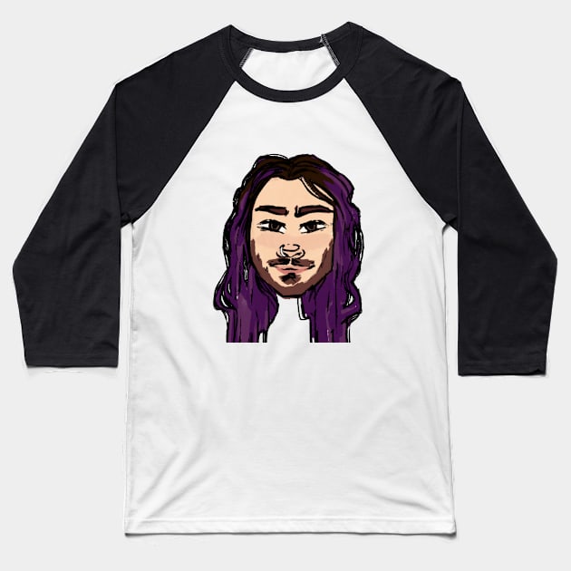 Caleb Animated Head Baseball T-Shirt by Horror Soup Podcast